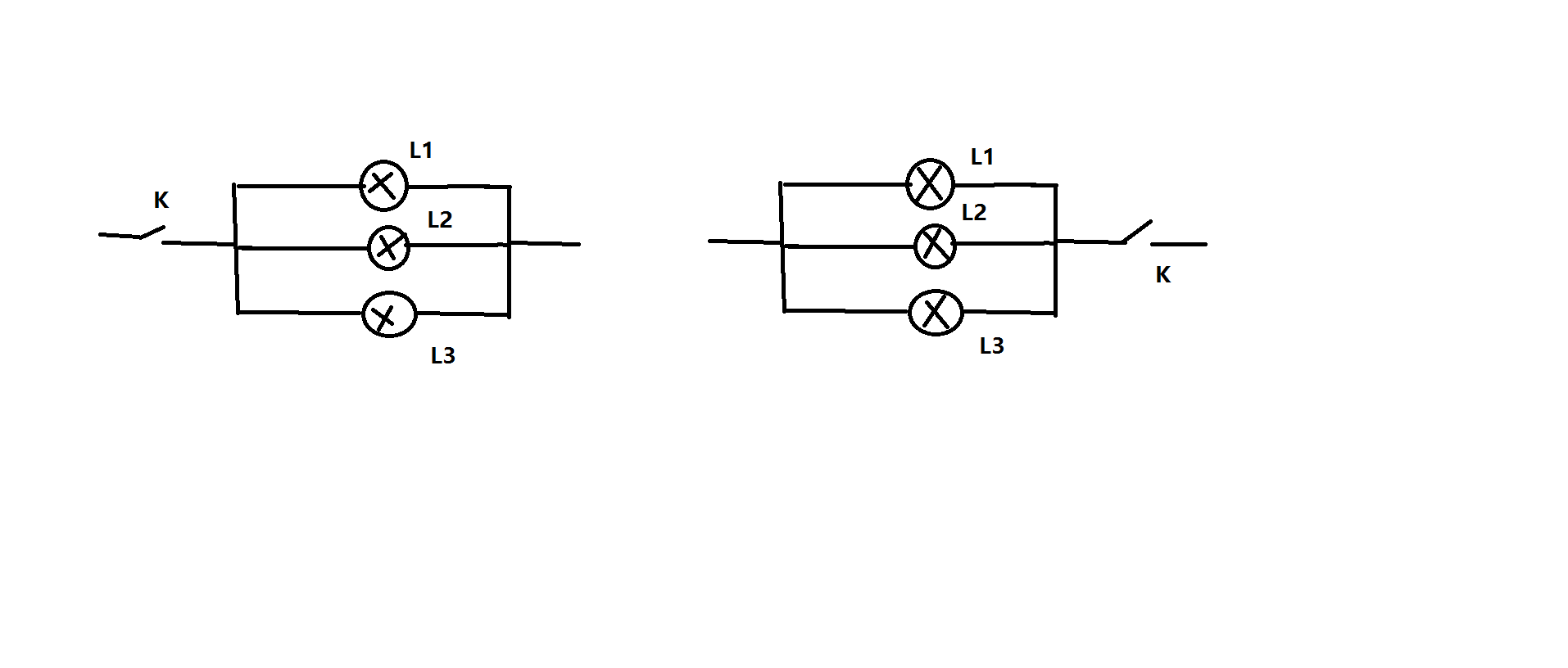 灯泡串联和并联图,并联电路图怎么画,灯并联连接图,灯泡串联接线图