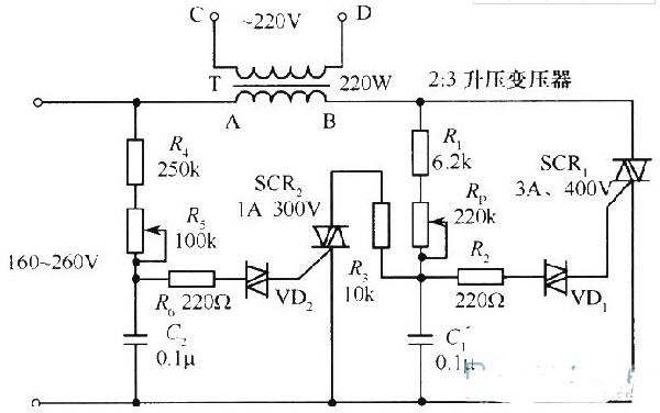 220v可控硅交流稳压器电路