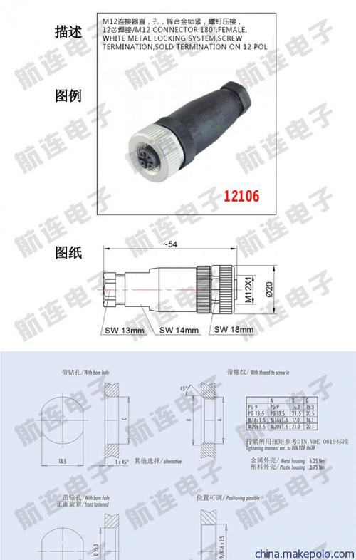 m12连接器ledm8/m12连接器概述 m12连接器ledeia/tia标准