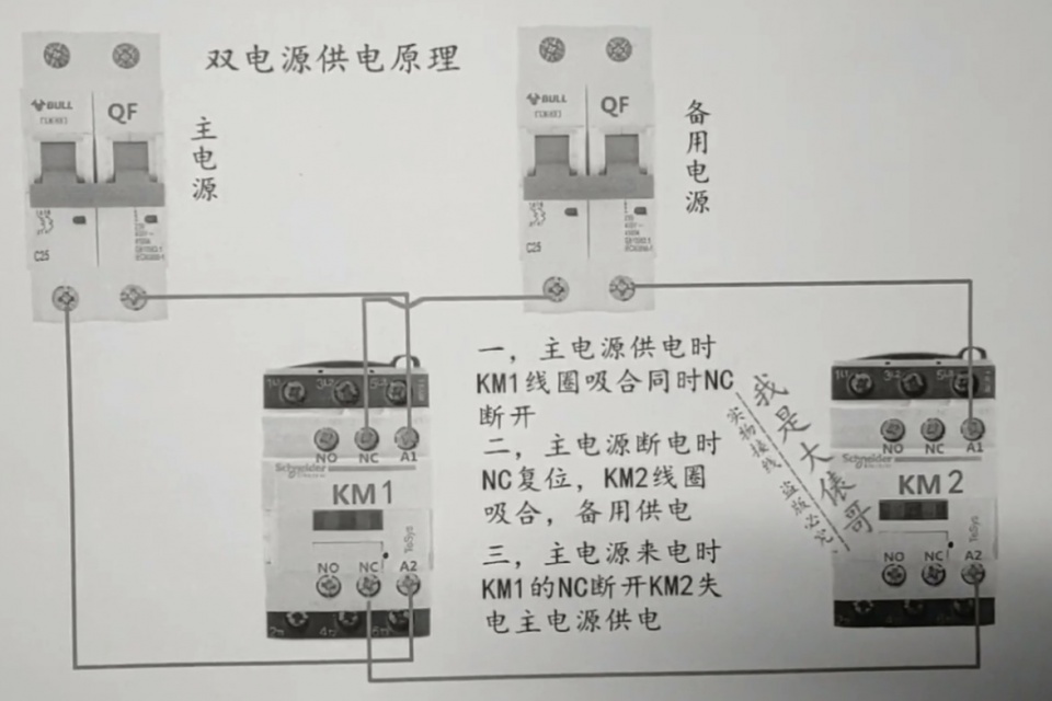 2个交流接触器怎么实现双电源切换？3个步骤让你明白它的原理