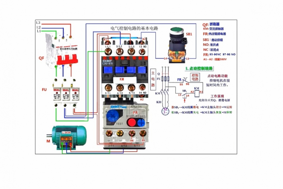 点动和长动电路怎么实物接线？4个实物接线让你轻松掌握