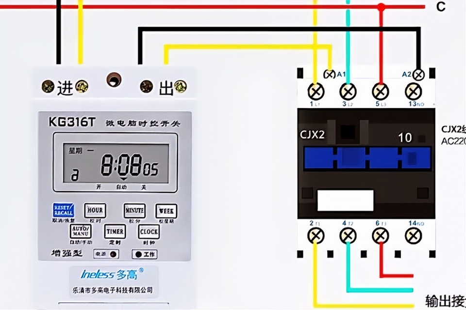 时控开关的另类接线，新手电工接4根线，老电工只接3根线就解决了