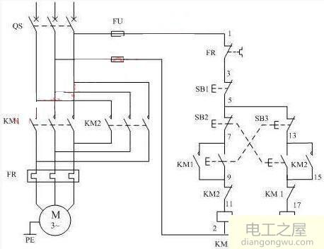 交流接触器正反转互锁开关是什么原理?怎么接线