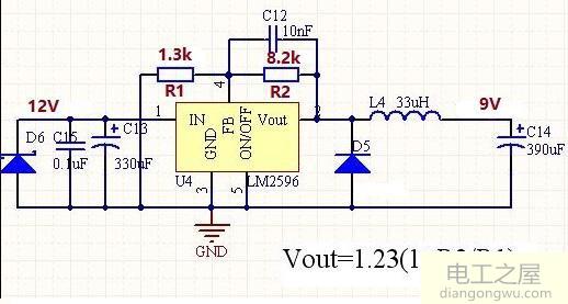 不使用7809三端稳压器如何将直流12V降到9V作为稳压电源
