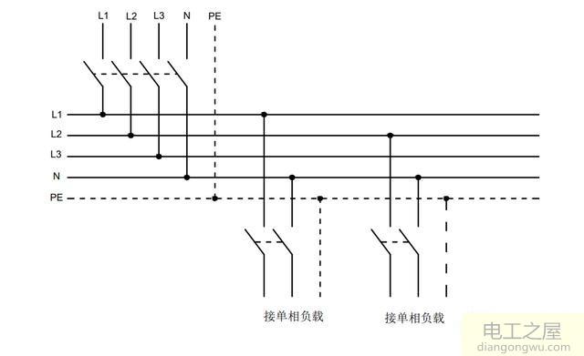 怎么从三相电接单相电出来