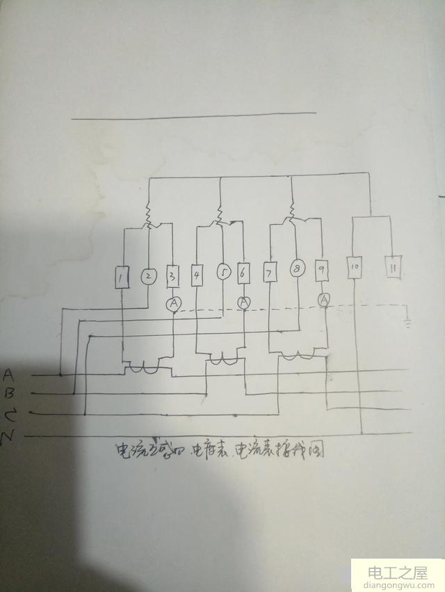 电流互感器与电表和电流表连接