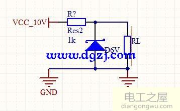 稳压二极管组成的最简单的稳压电路