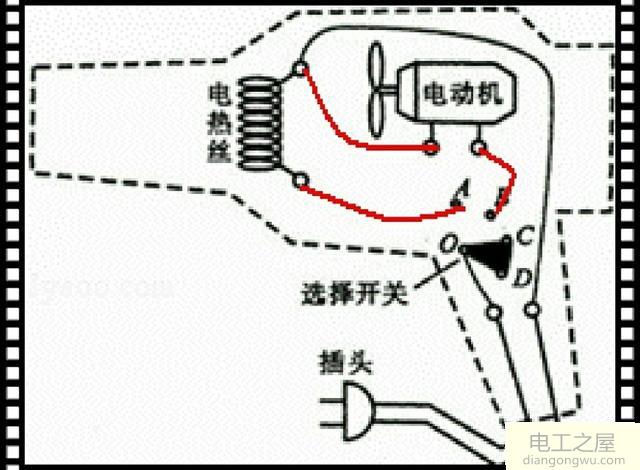 电吹风电路图详解电吹风开热风工作一会即断电