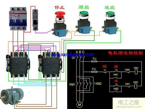 电动机正反转控制电路_三相电动机正反转电路图_380电动机正反转