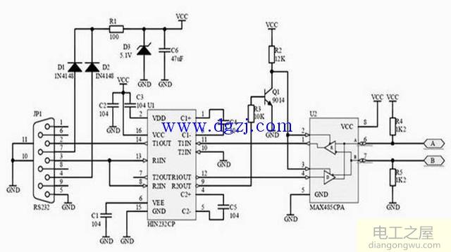 rs232转485电路图讲解