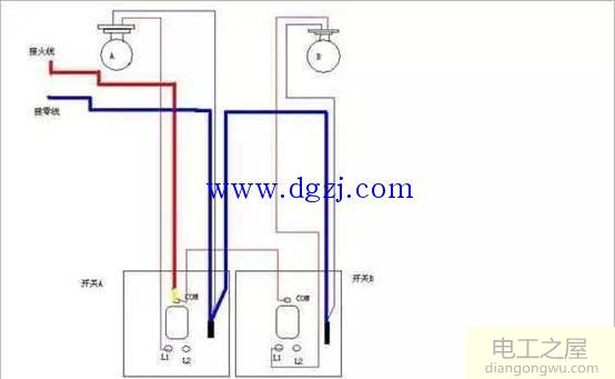 家用照明开关实物接线图大全