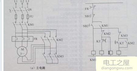 37kw电机三个交流接触器降压启动工作原理