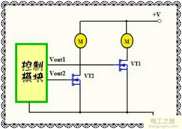 模拟输出模块控制两个马达为什么开启一个时另一个跟着动