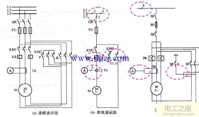 电气图导线表示方法和标注