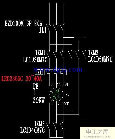 星三角启动电气原理图控制讲解分析