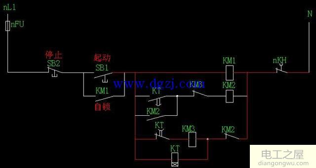 星三角启动电气原理图控制讲解分析