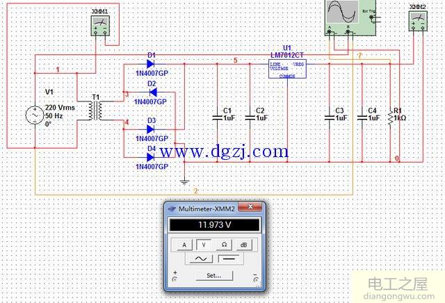 12伏直流稳压电源电路图及做法