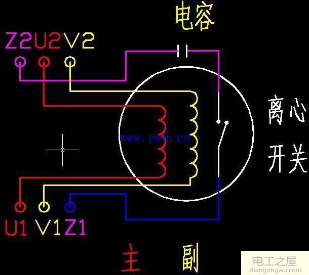 单相电机正反转接线图及其标注