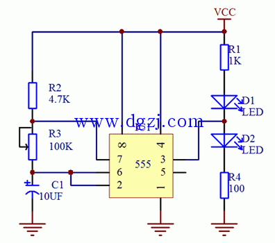 如何使用555定时器设计闪光电路图