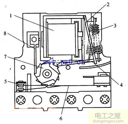步进继电器的原理结构图
