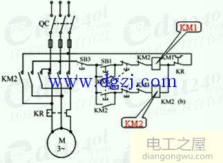 三相异步电动机的正反转控制线路电路图