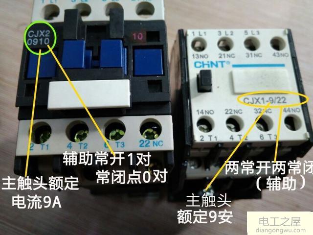 交流接触器额定电流查看方法图解