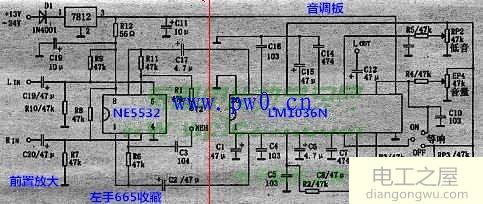 ne5532前置放大电路图_单电源供5532电路图