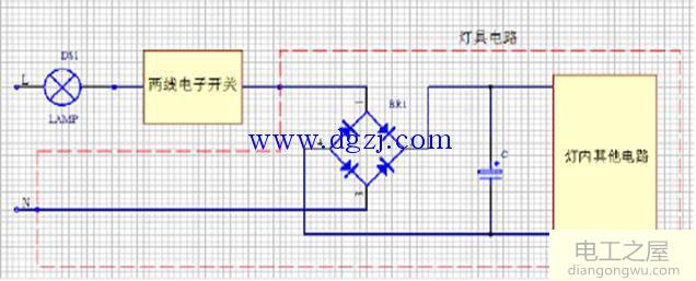 单火线电源模块控制原理图