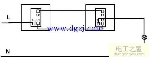 双控开关接线图_双控开关接线实物图