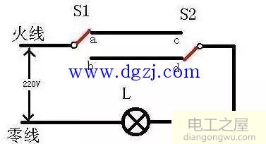 双控开关接线图_双控开关接线实物图