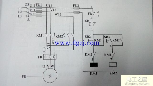 220v380v电动机正转改为反转电路图