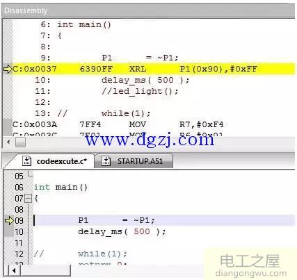 51单片机程序执行过程图解分析