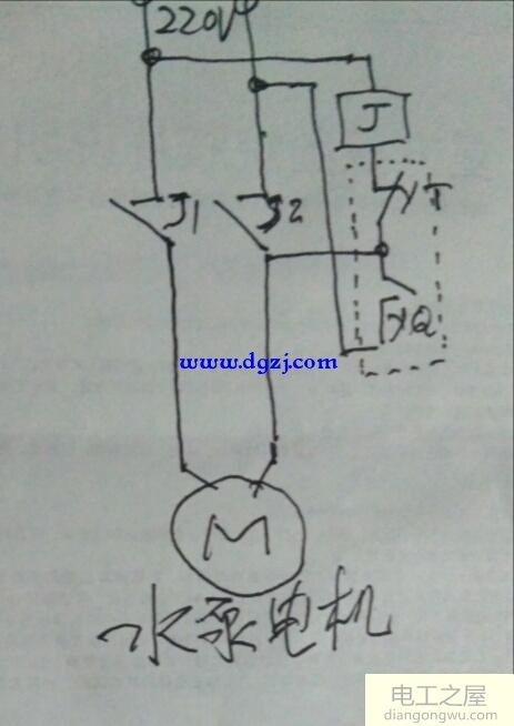 带有空气压力开关且水泵有电容器怎么接线