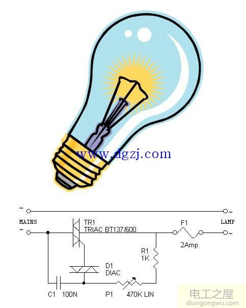 300W日光灯调光<a href=http://www.diangongwu.com/zhishi/dianlutu/ target=_blank class=infotextkey>电路图</a>