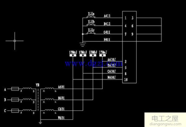 10kv三相四线计量原理接线图