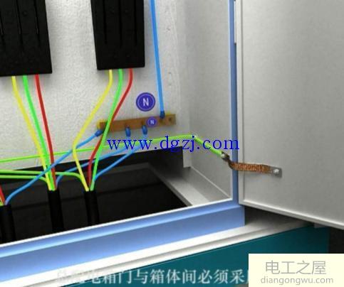 三路分三路总配电箱到分配电箱实物接线图