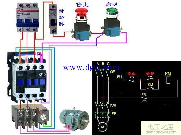 220v380v交流接触器实物接线图解