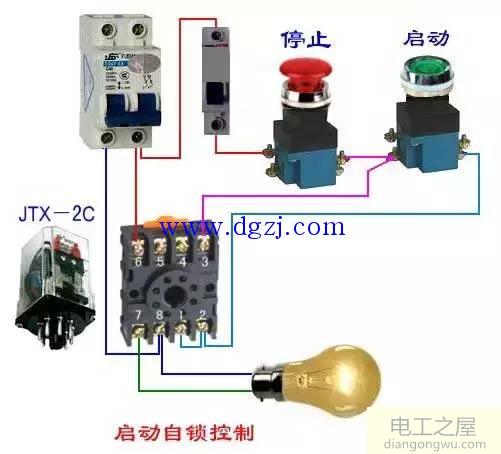 中间继电器接线原理图_施耐德中间继电器接线图