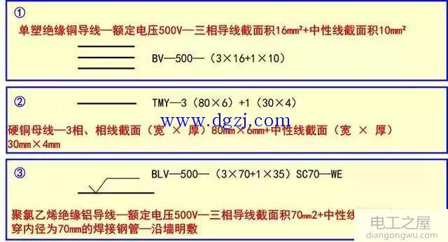 导线表示方法_常用导线标记