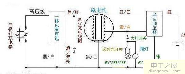 摩托车磁电机接线图