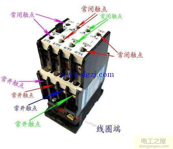 交流接触器接线端子接线图解