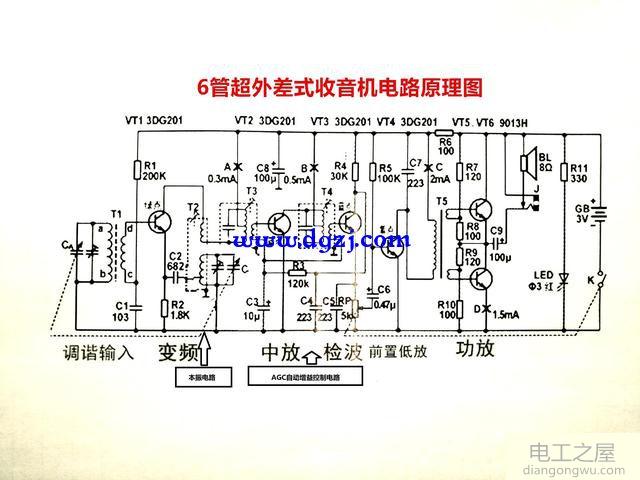 超外差六管收音机振荡电路图分析方法