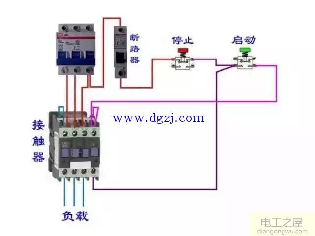 断路器与交流接触器接线图控制回路
