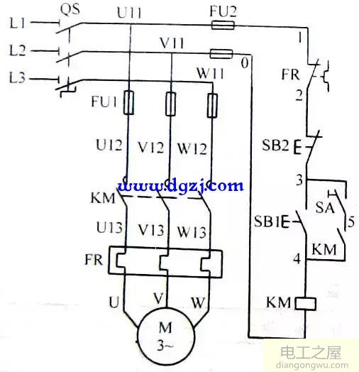三相异步电动机的控制电路图