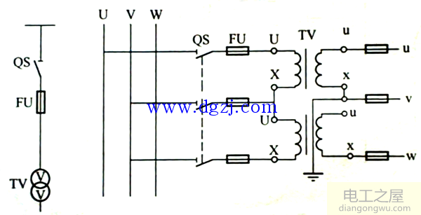 电压互感器接线图讲解_电压互感器接线图及方式