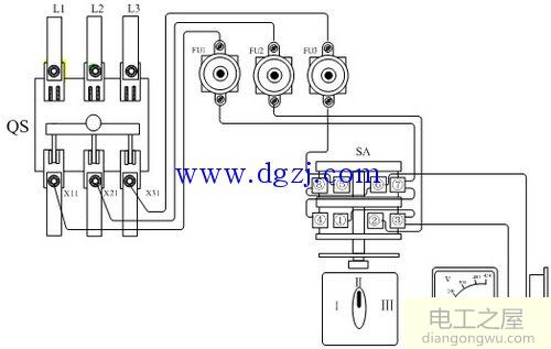 电压表转换开关接线图
