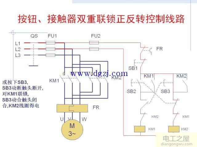 接触器联锁正反转控制接线图