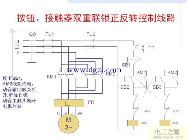 接触器联锁正反转控制接线图