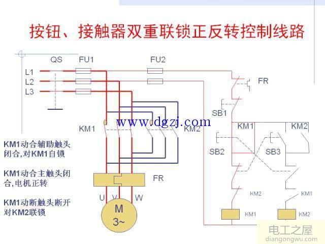 接触器联锁正反转控制接线图