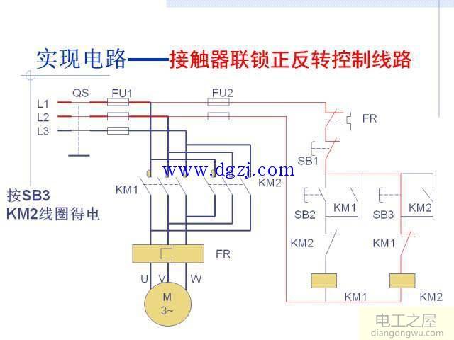 接触器联锁正反转控制接线图